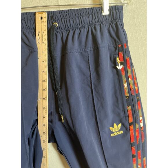 Adidas Track Pants Mens Blue Trefoil Three Stripes Joggers Lined Zip Pockets - Picture 7 of 15